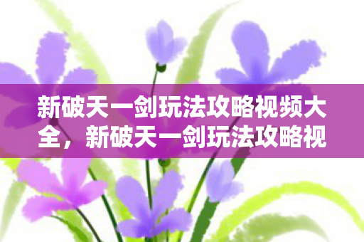 新破天一剑玩法攻略视频全解析图片