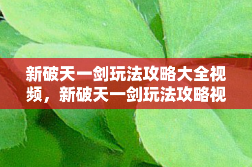 新破天一剑玩法攻略视频全解析图片