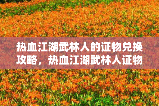 热血江湖武林人的证物兑换攻略,热血江湖武林人证物兑换全攻略 热血江湖武林人的证物兑换攻略,热血江湖武林人证物兑换全攻略