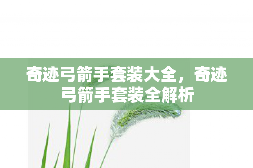 奇迹弓箭手套装大全,奇迹弓箭手套装全解析 奇迹弓箭手套装大全,奇迹弓箭手套装全解析