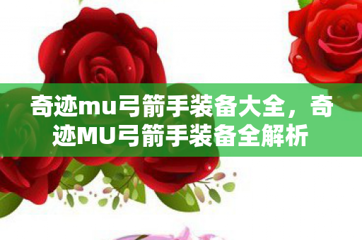 奇迹mu弓箭手装备大全，奇迹MU弓箭手装备全解析