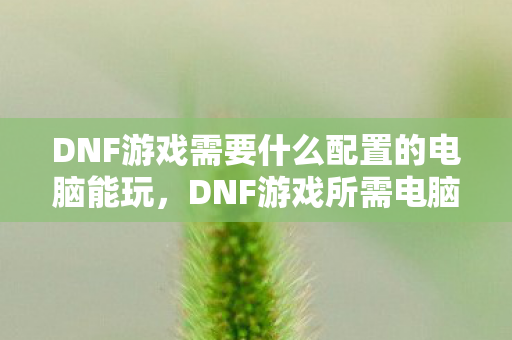 DNF游戏需要什么配置的电脑能玩图片