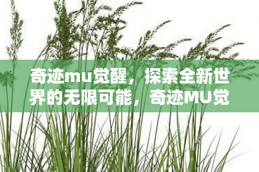 奇迹mu觉醒,探索全新世界的无限可能,奇迹MU觉醒,探索全新世界的无限可能 奇迹mu觉醒,探索全新世界的无限可能,奇迹MU觉醒,探索全新世界的无限可能