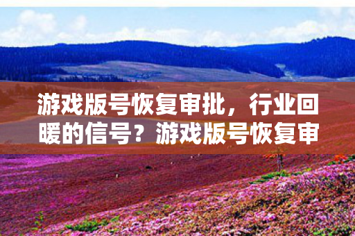 游戏版号恢复审批，行业回暖的信号？游戏版号恢复审批，行业回暖信号？