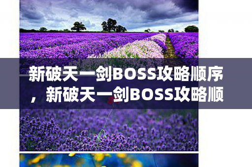 新破天一剑BOSS攻略顺序全解析图片