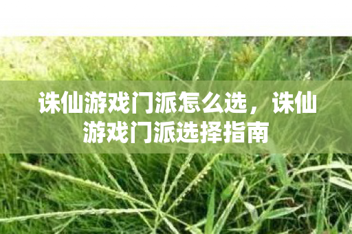 诛仙游戏门派选择指南图片