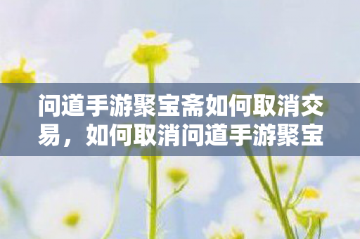 问道手游聚宝斋如何取消交易图片