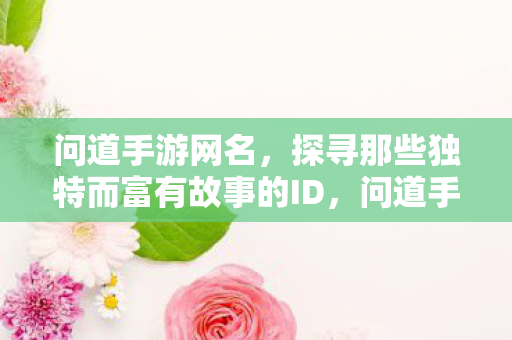 探寻那些独特而富有故事的网名ID图片