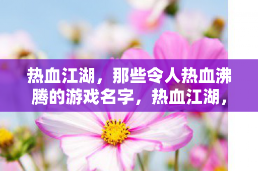 热血江湖,那些令人热血沸腾的游戏名字,热血江湖,唤醒你战斗激情的游戏名字 热血江湖,那些令人热血沸腾的游戏名字,热血江湖,唤醒你战斗激情的游戏名字