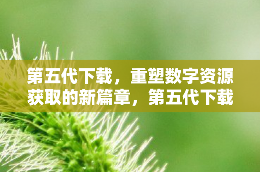 第五代下载，重塑数字资源获取的新篇章，第五代下载，重塑数字资源获取的新篇章