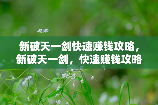 新破天一剑快速赚钱攻略图片