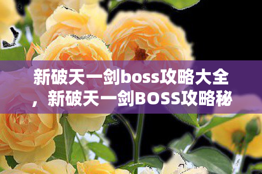 新破天一剑boss攻略大全图片
