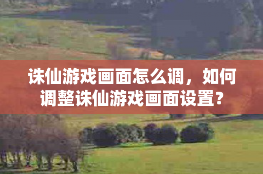 如何调整诛仙游戏画面设置图片