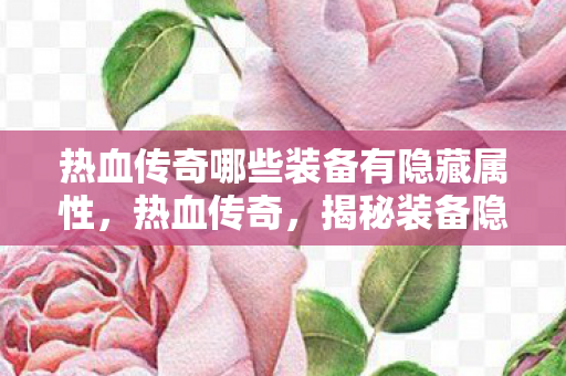 热血传奇哪些装备有隐藏属性,热血传奇,揭秘装备隐藏属性 热血传奇哪些装备有隐藏属性,热血传奇,揭秘装备隐藏属性