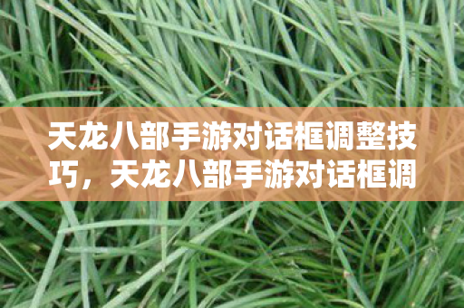 天龙八部手游对话框调整技巧,天龙八部手游对话框调整技巧全解析 天龙八部手游对话框调整技巧,天龙八部手游对话框调整技巧全解析