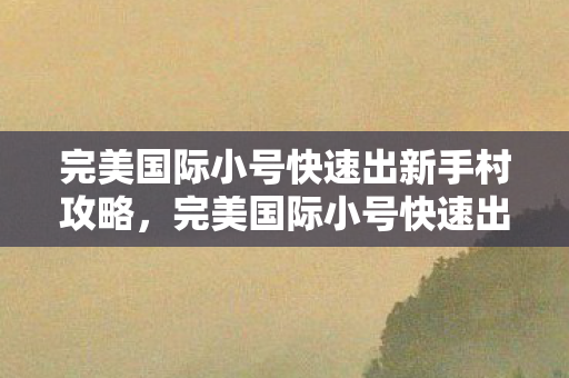完美国际小号快速出新手村攻略,完美国际小号快速出新手村全攻略 完美国际小号快速出新手村攻略,完美国际小号快速出新手村全攻略