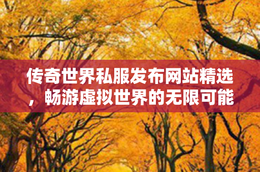 传奇世界私服发布网站精选,畅游虚拟世界的无限可能,传奇世界私服发布网站,解锁虚拟世界的无限可能 传奇世界私服发布网站精选,畅游虚拟世界的无限可能,传奇世界私服发布网站,解锁虚拟世界的无限可能