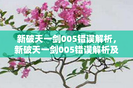 新破天一剑005错误解析及解决方法图片