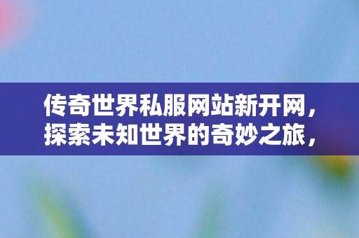 传奇世界私服网站新开网，探索未知世界的奇妙之旅，探索传奇世界私服网站新开网，开启未知世界的奇妙之旅