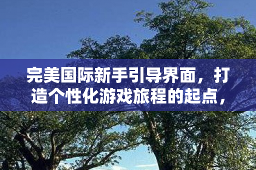 打造个性化游戏旅程的起点图片