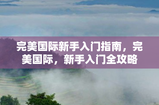 完美国际新手入门指南,完美国际,新手入门全攻略 完美国际新手入门指南,完美国际,新手入门全攻略