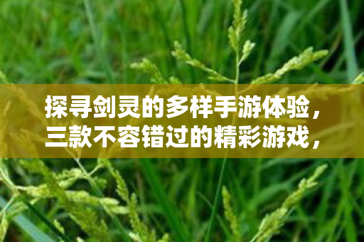 探寻剑灵的多样手游体验图片