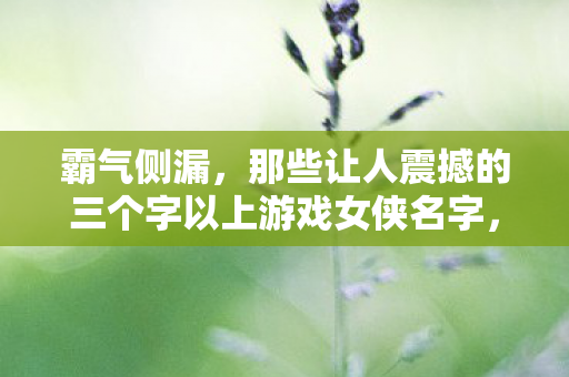 那些让人震撼的三个字以上游戏女侠名字图片