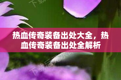 热血传奇装备出处全解析图片