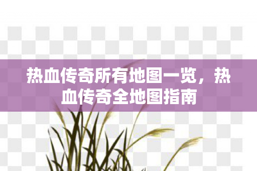 热血传奇所有地图一览,热血传奇全地图指南 热血传奇所有地图一览,热血传奇全地图指南
