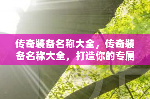 传奇装备名称大全图片