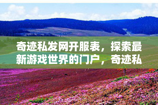奇迹私发网开服表,探索最新游戏世界的门户,奇迹私发网,开启最新游戏世界的门户 奇迹私发网开服表,探索最新游戏世界的门户,奇迹私发网,开启最新游戏世界的门户