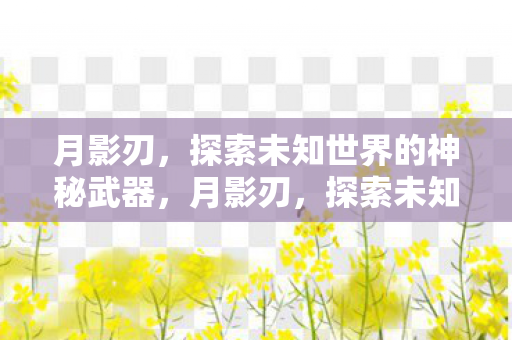 月影刃，探索未知世界的神秘武器，月影刃，探索未知世界的神秘利器