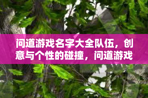 问道游戏名字大全队伍,创意与个性的碰撞,问道游戏名字大全,创意与个性的碰撞 问道游戏名字大全队伍,创意与个性的碰撞,问道游戏名字大全,创意与个性的碰撞