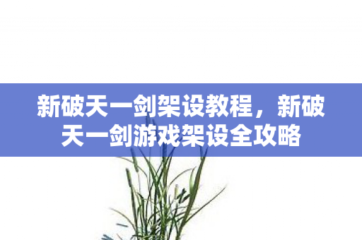 新破天一剑游戏架设全攻略图片