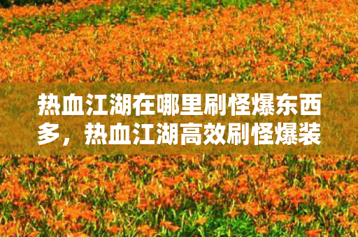 热血江湖在哪里刷怪爆东西多,热血江湖高效刷怪爆装备地点推荐 热血江湖在哪里刷怪爆东西多,热血江湖高效刷怪爆装备地点推荐