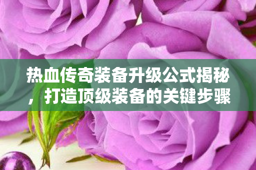 热血传奇装备升级公式揭秘,打造顶级装备的关键步骤,揭秘热血传奇装备升级公式,打造顶级装备的关键步骤 热血传奇装备升级公式揭秘,打造顶级装备的关键步骤,揭秘热血传奇装备升级公式,打造顶级装备的关键步骤