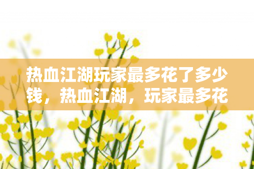 热血江湖玩家最多花了多少钱,热血江湖,玩家最多花费多少钱? 热血江湖玩家最多花了多少钱,热血江湖,玩家最多花费多少钱?