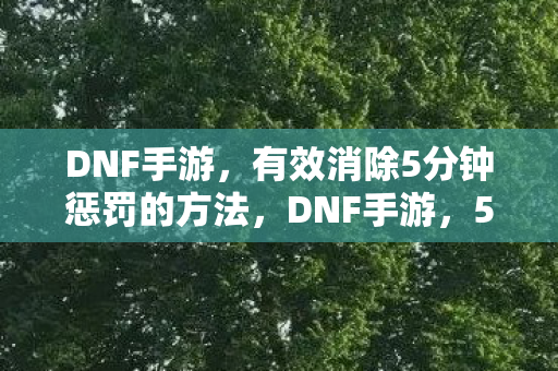 有效消除5分钟惩罚的方法图片