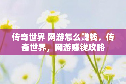 传奇世界 网游怎么赚钱图片