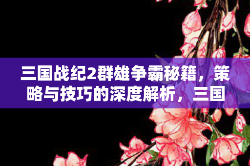 三国战纪2群雄争霸秘籍,策略与技巧的深度解析,三国战纪2群雄争霸策略与技巧深度解析 三国战纪2群雄争霸秘籍,策略与技巧的深度解析,三国战纪2群雄争霸策略与技巧深度解析