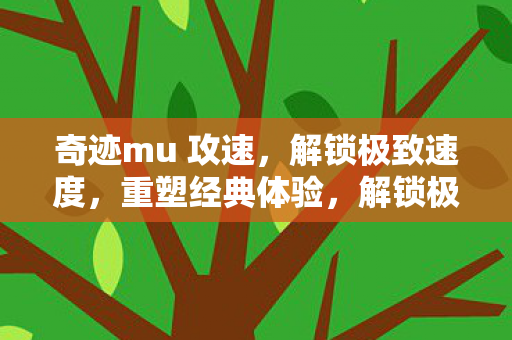 奇迹mu 攻速，解锁极致速度，重塑经典体验，解锁极致攻速，重塑奇迹MU经典体验