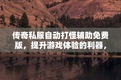 传奇私服自动打怪辅助免费版，提升游戏体验的利器，传奇私服自动打怪辅助，提升游戏体验的利器