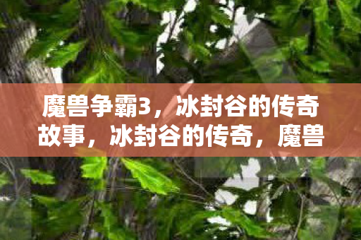 魔兽争霸3，冰封谷的传奇故事，冰封谷的传奇，魔兽争霸3的故事
