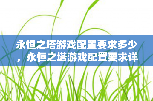 永恒之塔游戏配置要求多少图片