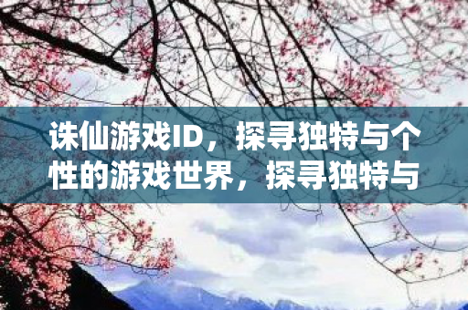 探寻独特与个性的诛仙游戏世界图片