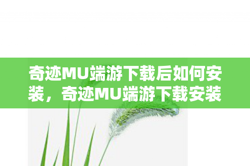 奇迹MU端游下载后如何安装图片