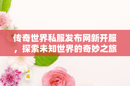 传奇世界私服发布网新开服图片