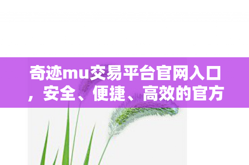 奇迹mu交易平台官网入口图片