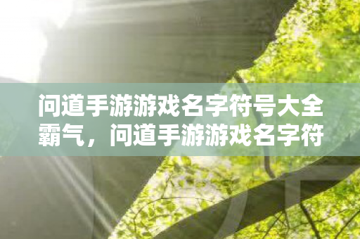 问道手游游戏名字符号大全霸气图片