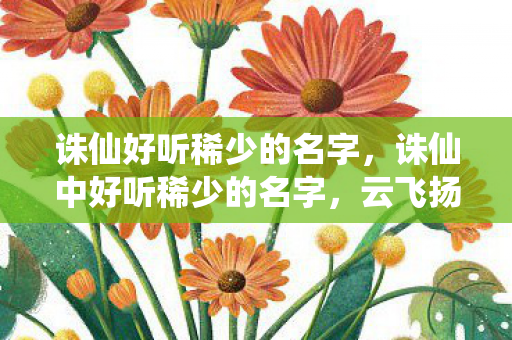 诛仙中好听稀少的名字图片
